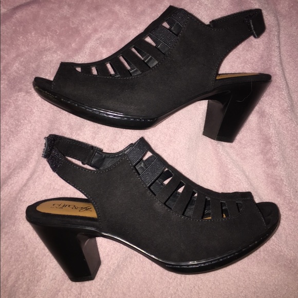 black bootie sandals